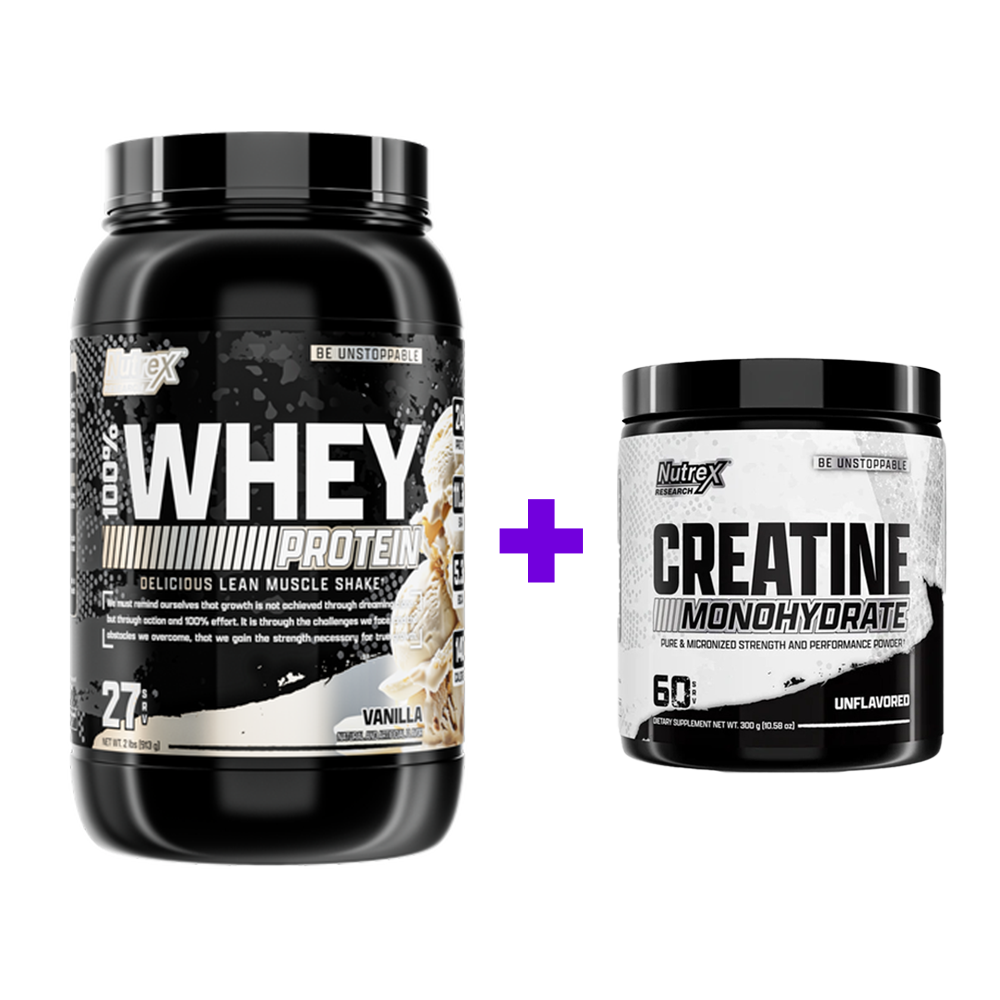 0000-1.png Nutrex Research 100% Whey Protein Powder – 2 lbs (913 g) Vanilla + Nutrex | Creatine Monohydrate 60 Serving37 - Image 1
