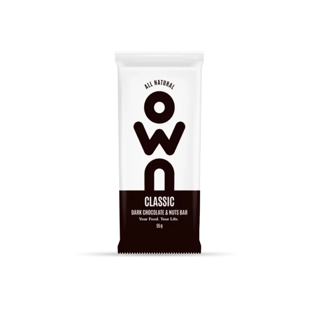 28002_1.webp OWN Classic Dark Chocolate & Nuts Bar | All-Natural Snack | 55g - Image 1