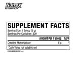 Nutrex Creatine Monohydrate -1Kg -200 Serv - Image 2