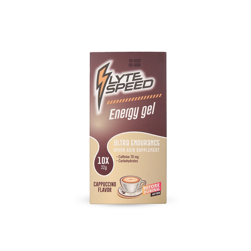 LyteSpeed-Energy-Gel-Cappuccino_-3.webp LyteSpeed Energy Gel | Ultra Endurance Amino Acid Supplement | Cappuccino Flavor | 10x 32g Packs - Image 1