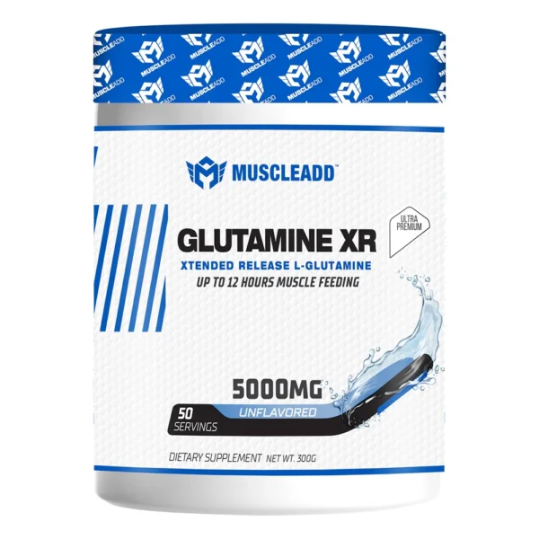 MuscleAdd Glutamine XR | Extended Release L-Glutamine | 300g, 50 ...