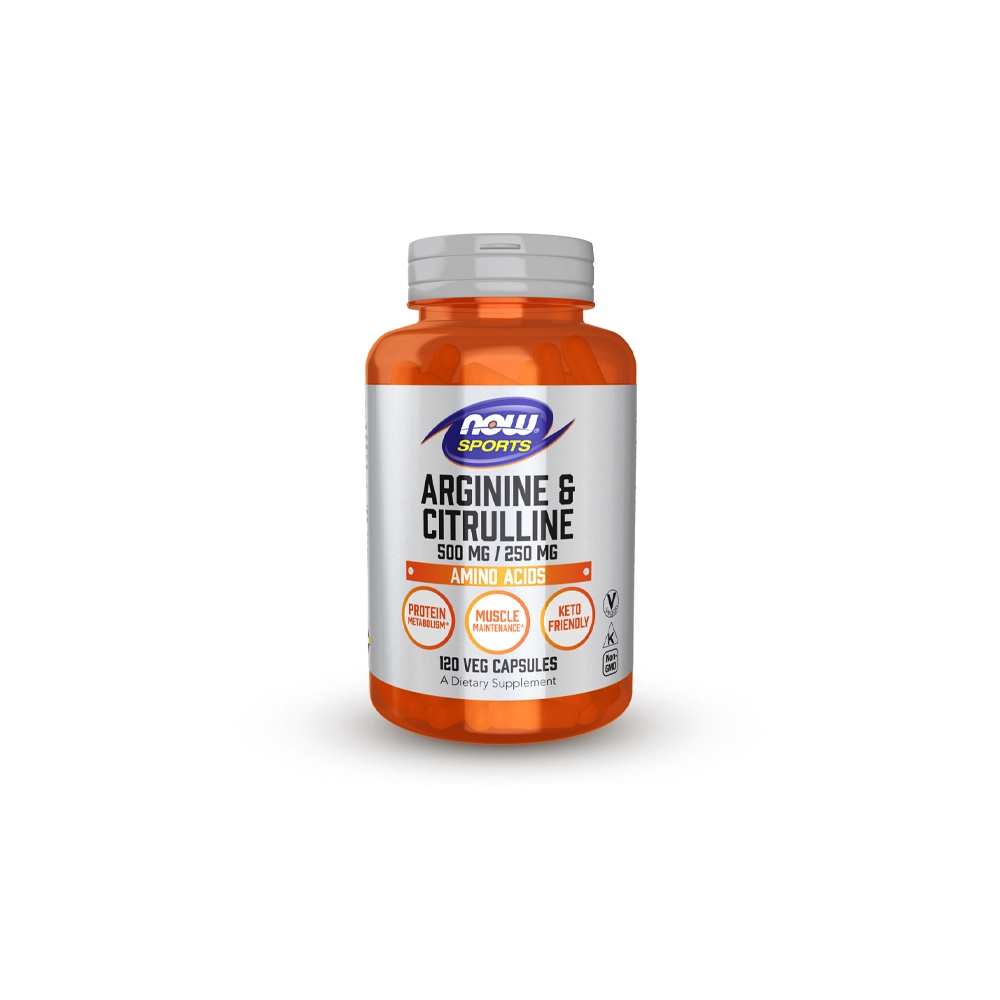 NOW-Sports-Arginine-Citrulline-500mg-250mg-120-Veg-Capsules-11524_1.webp NOW Sports Arginine & Citrulline 500mg/250mg | 120 Veg Capsules - Image 1