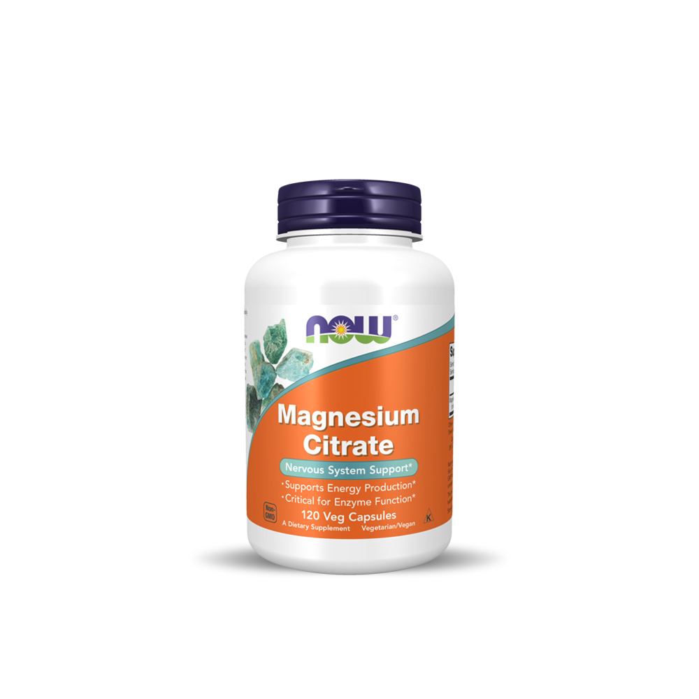 Now-Magnesium-citrate-caps-120.jpg Now | Magnesium Citrate Nervous System Support Supplement 120 Veg Capsules - Image 1