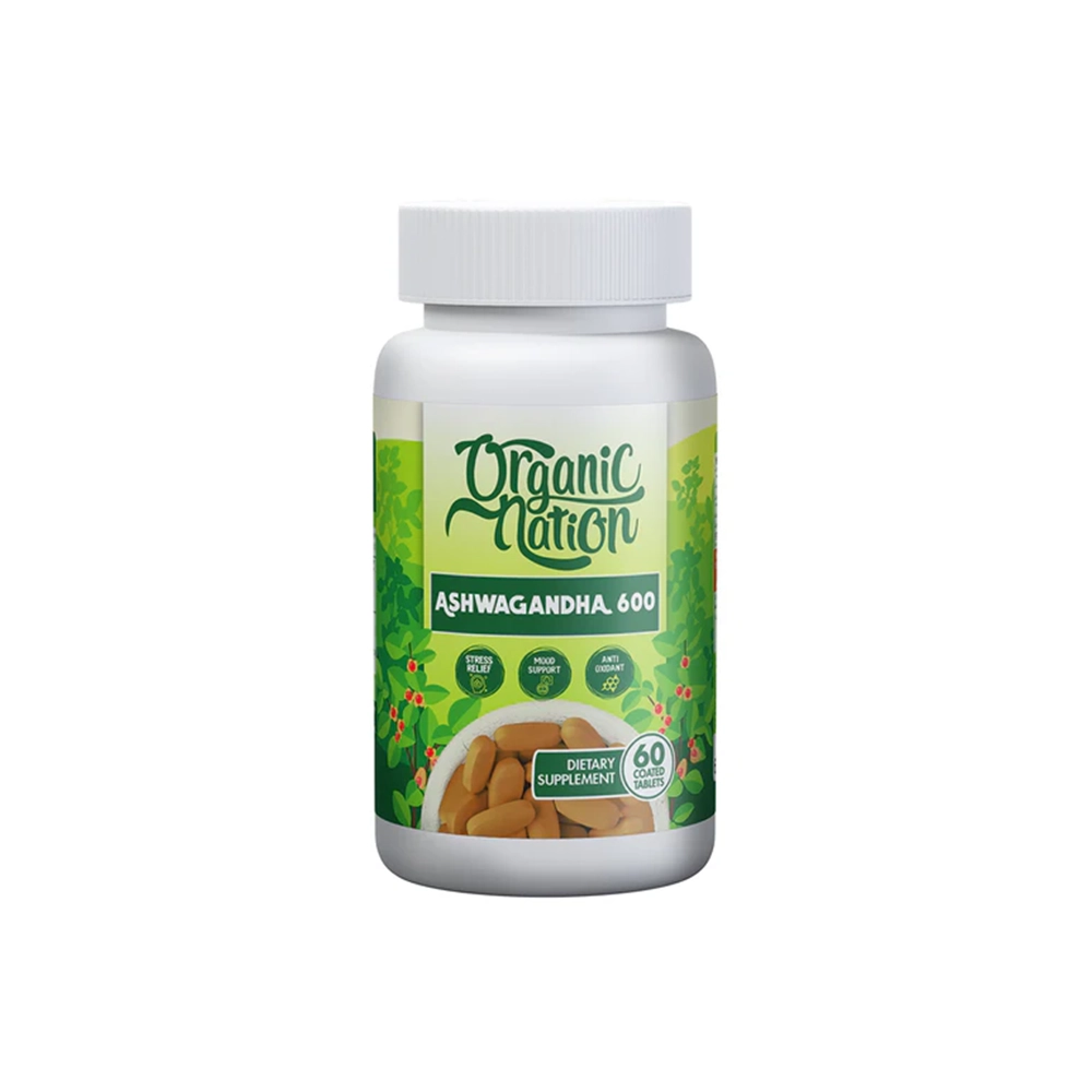 Organic-Nation-Ashwagandha-600-14230-30Serv.-60Tablets_1.webp Organic Nation Ashwagandha 600 | 60 Tablets, Dietary Supplement - Image 1