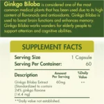 Organic Nation Ginkgo Biloba | 60mg | 60 Tablets - Image 4