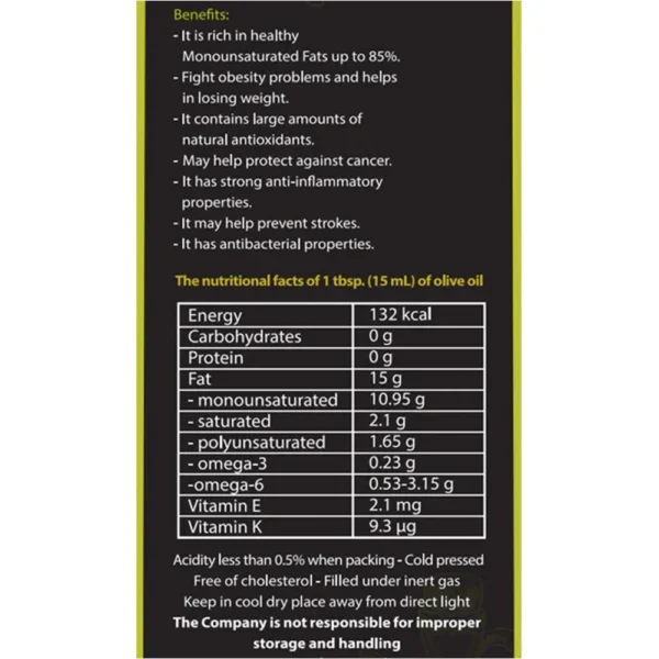 Organic Nation Extra Virgin Olive Oil | Gold Standard, 250ml - Image 2