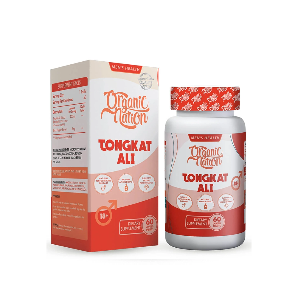 Organic-Nation-Tongkat-Ali-Mens-Health-60-Tablets-14283_1.webp Organic Nation Tongkat Ali | Men's Health | 60 Tablets - Image 1