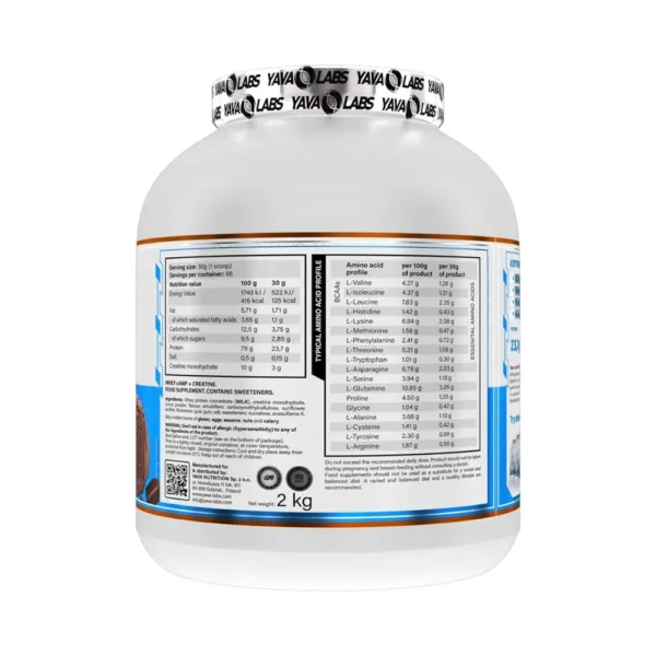 Yava Labs Whey Camp + Creatine Protein Supplement | 2kg | 23.7g Protein + 3g Creatine per Serving | 66 Servings -strawberry ice cream - Image 2