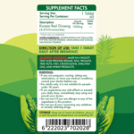 Organic Nation Korean Red Ginseng Dietary Supplement – Energy, Circulation & Immunity Support - 60 Tablets - Image 3