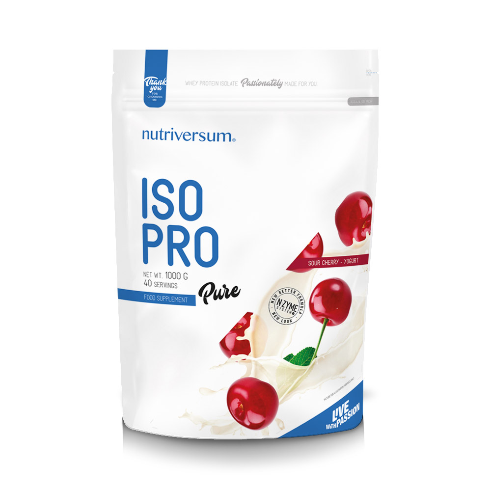 pure_iso_pro_1000g_sour_cherry-yogurt_900px_1.jpg Nutriversum | IsoPro Whey Protein Isolate with Enzymes - 40 Servings - Image 1