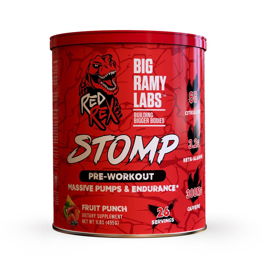 Big Ramy Labs Red Rex Stomp Pre-Workout 455g 26 Servings (1) Big Ramy Labs Red Rex Stomp Pre-Workout 455g 26 Servings - Image 1