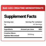 Bad Ass Creatine Monohydrate 300g – 60 Servings - Image 2
