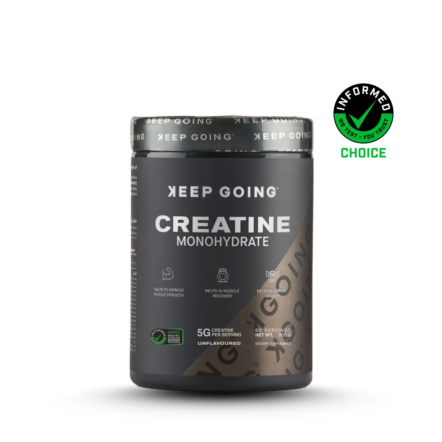 9_3bdb6da2-4cd1-4652-9411-a38a284eb510 Keep Going Creatine Monohydrate Supplement 300g 60 Servings - Image 1