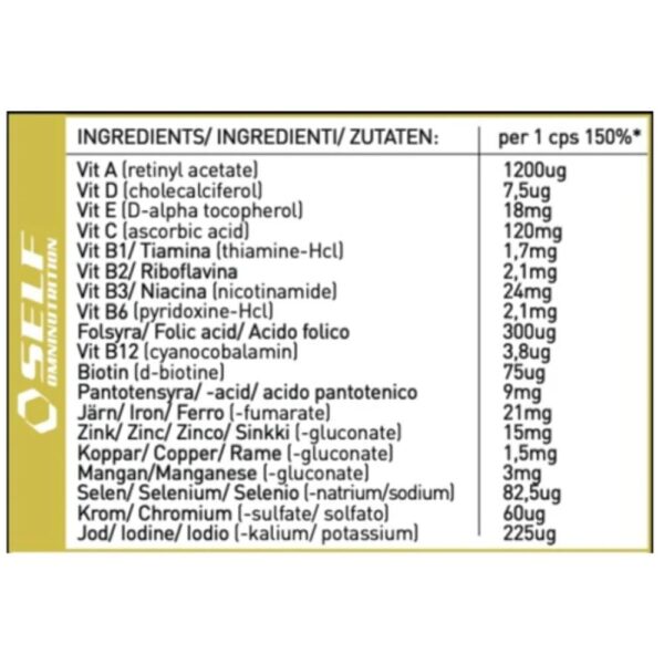 Self Omninutrition Multi Vitamin Pro – Multivitamin Mineral Food Supplement 1