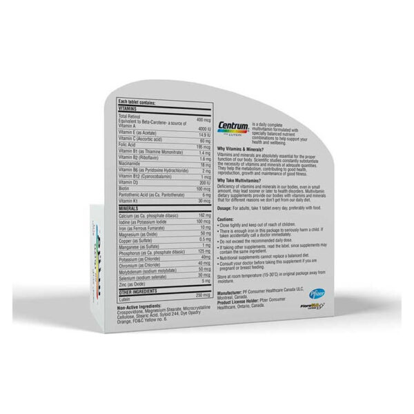 centrum adult 30 tablets nutrition facts original label