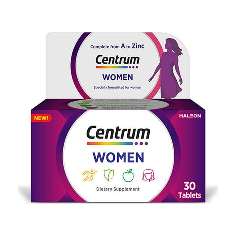 Centrum women 30 tablets product packaging
